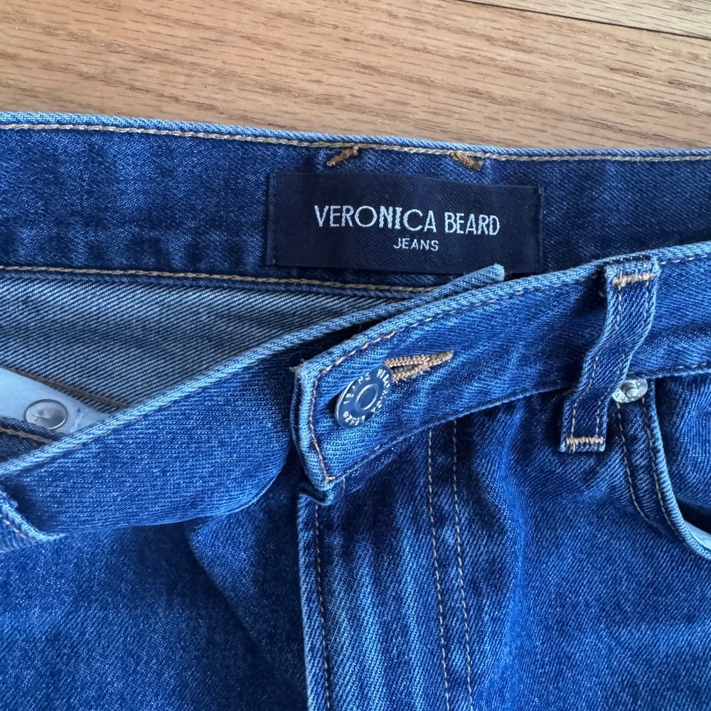 Veronica Beard Taylor Cropped Wide Leg Jean - Picture 4 of 5